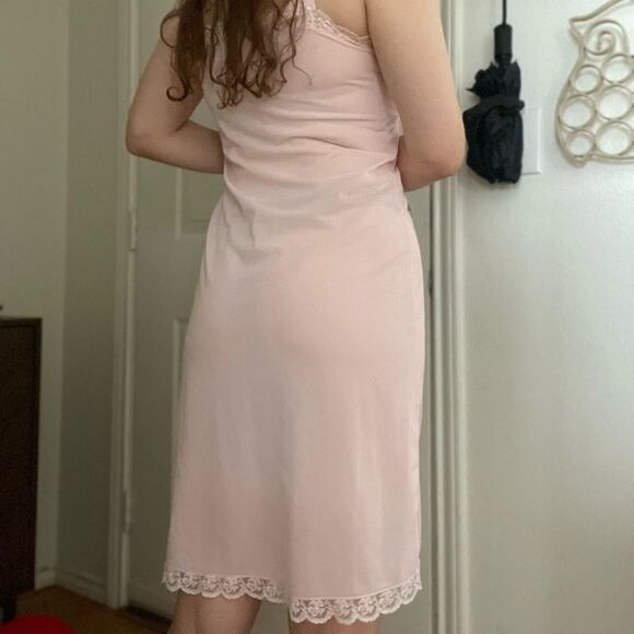 Vintage German Baby Pink Slip Lace Dress SIze Small - Picture 3 of 4